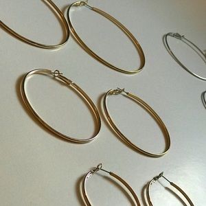 Gold And Silver Hoop Earrings